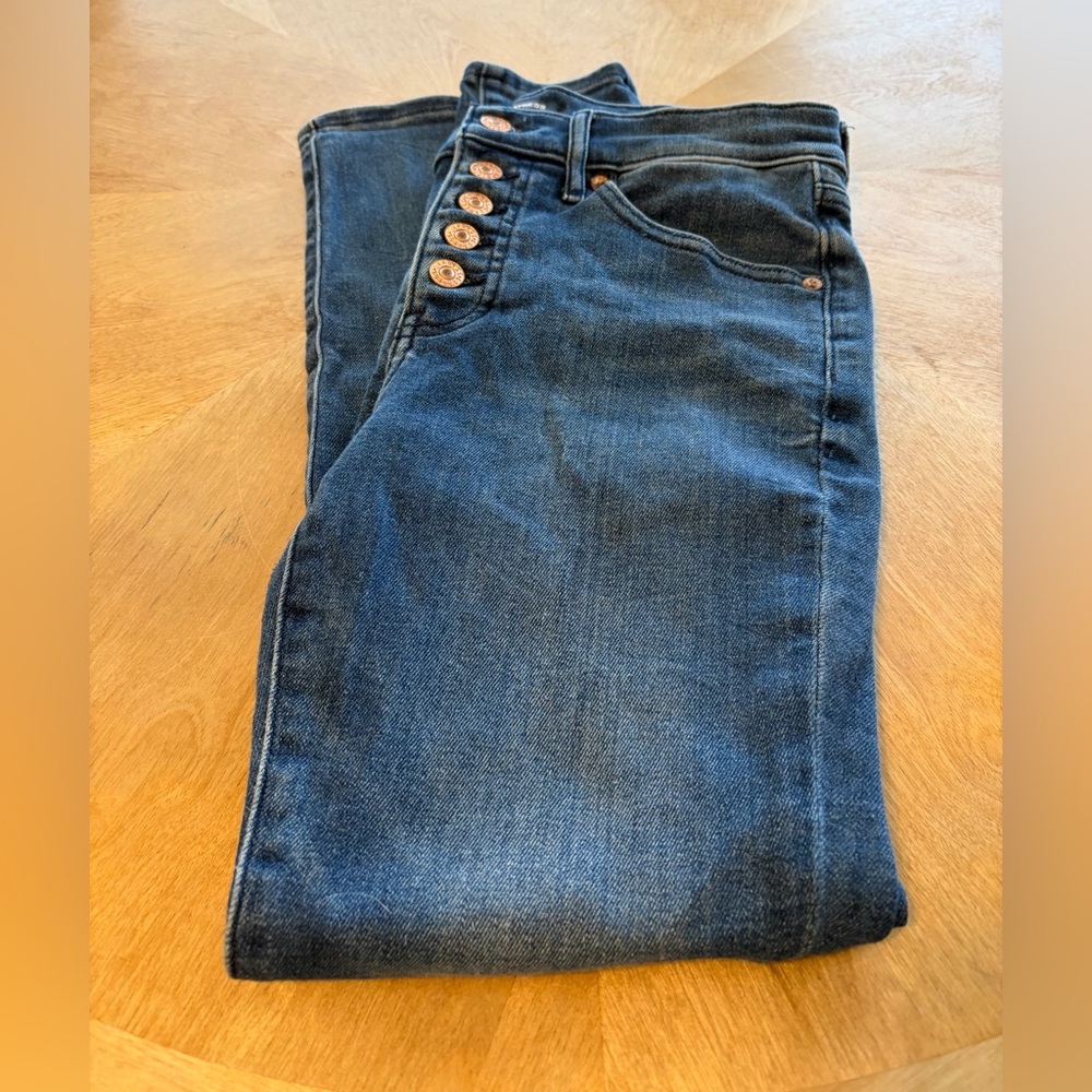 Express High Rise Dark Blue Skinny Jeans